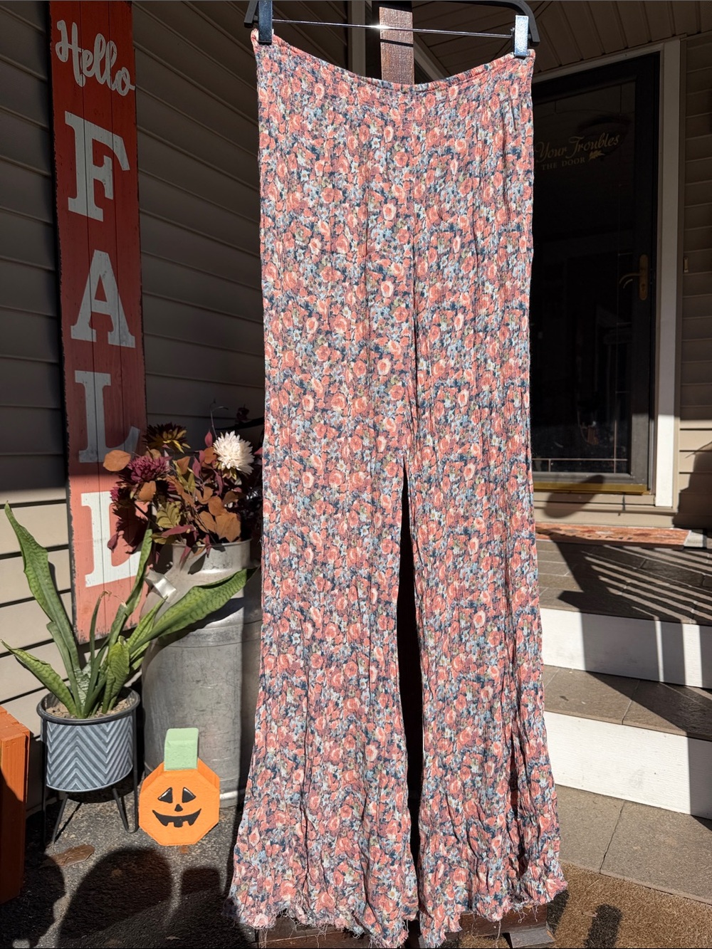 Free People Vintage Style Floral Wide Leg Pants
